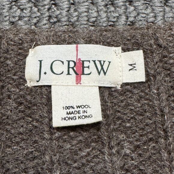 J.Crew Vintage 100% Wool Knit Sweater Women's Size Medium V-Neck Hong Kong - Picture 8 of 8